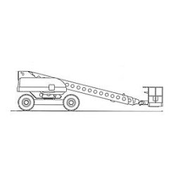 Nacelle diesel télescopique 20 m - hauteur de travail 20,10 m - déport horizontal 16,66 m - charge maximale 225 kg