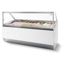 Vitrine réfrigérée pour crème glacée 12 bacs de 5 l vitre droite - marque ISA millenium - italie - 7295.0040