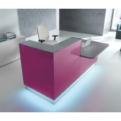 Banque d'accueil compacte de couleur modèle Linea avec accès bas- MDD - 165, Fushia brillant