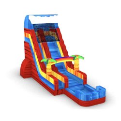 Toboggan aquatique Bora Bora - Réf. WS23-RB - Structure gonflable avec piscine intégrée, 10 enfants max