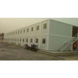 Bungalow de chantier modulaire - Base vie aménagée - Ossature métallique, panneaux sandwich isolés - Dimensions 7,14 x 3,2 x 2,57 m