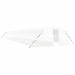 Helloshop26 - Serre tente abri plante fleur légumes avec cadre en acier 110 m² 22 x 5 x 2,3 m blanc 02_0044533 - blanc acier 3000220208306