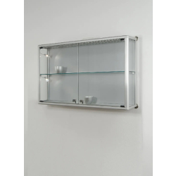 Vitrine murale horizontale BP95VA - aluminium anodisé - 98x51x19 cm - serrure et tablette réglable