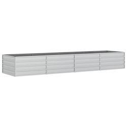 Helloshop26 - Jardinière bac lit surélevé plantes fleurs terrasse jardin de jardin 320 x 80 x 45 cm acier galvanisé argenté Argent 02_0039433 02_