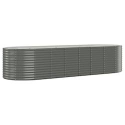Helloshop26 - Jardinière bac lit surélevé plantes fleurs terrasse jardin de jardin acier enduit de poudre 322 x 100 x 68cm gris 02_0039630 - gris a
