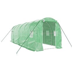 Helloshop26 - Serre tente abri plante fleur légumes avec cadre en acier 12 m² 6 x 2 x 2 m vert - vert acier 3000220248180