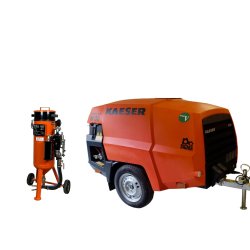 Pack aérogommage complet - Aérogommeuse 25 litres MULTIGOM25 et compresseur M30A1 KAESER avec traitement d'air intégré