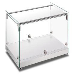 Vitrine neutre en acier et verre. Dimensions (LxPxH) 55,5x36,1x31,2 cm. Modèle CRN10 - 4236