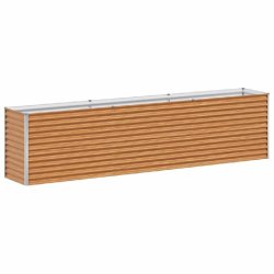 Helloshop26 - Jardinière surélevée 290 x 50 x 68 cm avec fond ouvert et design industriel en acier galvanisé marron clair - vert acier 3000240910852
