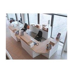 Banque d'accueil d'angle L 363 x P 163 cm Sunday chêne