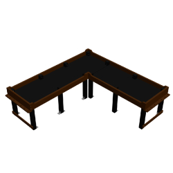 Jardinière PMR d'angle - Plastique recyclé, bois et chêne - Espace Renard - Réf : JAPMR03