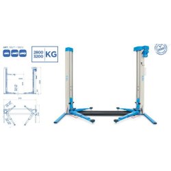 Pont élévateur à 2 colonnes électromécaniques - 2800-3200 kg - levage vis trapézoïdales et moteur protégé