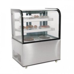 Vitrine inox réfrigérée positive de présentation 270 Litres, sur roulettes, noire, 480 W, 220 V - MONO
