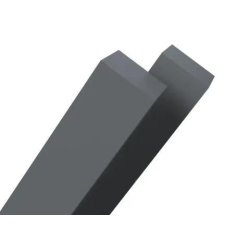 Tube carré PP gris 35x35x3 mm - Référence 42TC0103503503 - Longueur 6 mL