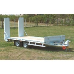 Remorque porte-engins 2 essieux centraux - plateau fixe 6m x 2,48m - rampes arrière 2,2m