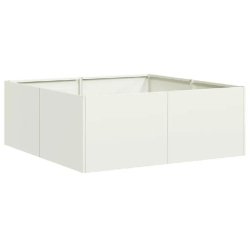 Helloshop26 - Jardinière carrée moderne pour jardin balcon 80 x 80 x 30 cm avec fond ouvert esthétique en acier blanc 02_0051583 - vert acier 30002