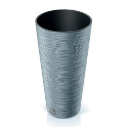 Prosperplast - Jardinière couleur ciment avec réserve d’eau, collection FURU - 25x25x48 cm, capacité de 7,5 L - gris plastique polypropylène ZA5255