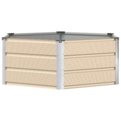 Helloshop26 - Jardinière hexagonale moderne pour extérieur 129 x 129 x 45 cm en acier ivoire 02_0059133 - acier 3000240968181
