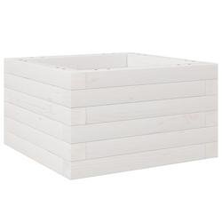 Helloshop26 - Jardinière bac lit surélevé plantes fleurs terrasse jardin 40 x 40 x 23 cm bois de pin massif blanc 02_0037525 - blanc Bois massif 30
