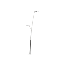 Mât cylindro-conique ter icter+alfu - acier S-235-JR galvanisé - finition gris RAL 9006
