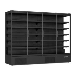 Vitrine murale réfrigérée 3m1 noire 4 portes vitrées 2585 l - 2560x... - 7455.3110
