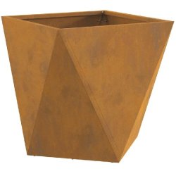Helloshop26 - Jardinière carrée pour extérieur 50 x 50 x 50 cm robuste et élégante style moderne en acier rouillé - acier 3000237752670