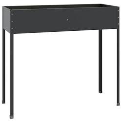 Helloshop26 - Jardinière bac lit surélevé plantes fleurs terrasse jardin 100,5 x 40,5 x 90 cm acier galvanisé anthracite 02_0037290 02_0037290 - a