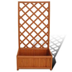 Helloshop26 - Jardinière en treillis 70 x 30 x 135 cm bois massif 02_0000828 - Bois massif 3000071611539