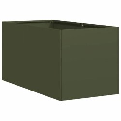 Helloshop26 - Jardinière rectangulaire design moderne balcon jardin 40 x 80 x 40 cm en acier laminé à froid vert olive 02_0051520 - vert acier 3000