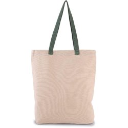 Sac shopping à soufflet en toile de coton avec poignées contrastées - 12 coloris - Réf: KI0278 - Marque Kimood