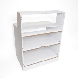 Structure comptoir d'accueil Réceptio - L84xP61,9xH111cm Ep.19mm - Blanc - Normes feu M2