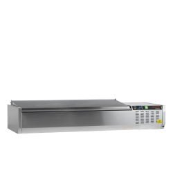 Vitrine réfrigérée GN1/4 GVC33-150 S/S Inox L1500mm 33589 TEFCOLD