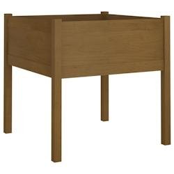 Helloshop26 - Jardinière bac lit surélevé plantes fleurs terrasse jardin d'extérieur 70 x 70 x 70 cm Pin massif marron 02_0038564 - marron Bois ma