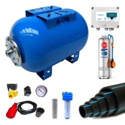 KIT RÉCUPÉRATEUR EAU DE PLUIE POMPE IMMERGÉE POUR CUVE RÉCUPÉRATION EAU DE PLUIE