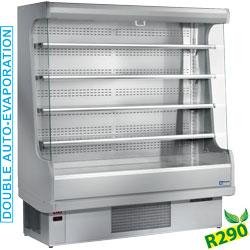 Vitrine réfrigérée murale ventilée - Groupe EM15-G/A1-R2 - Libre-service avec cuve inox et éclairage supérieur