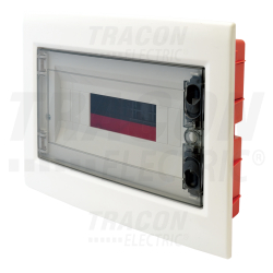 Tableau de distribution encastré - porte plane fumée 1×12 (12 modules) - IP40 - dimensions 240×305×80mm