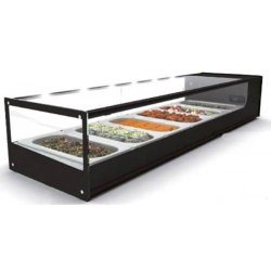 Vitrine réfrigérée spéciale tapas - 4 bacs GN1/3×40 avec éclairage LED et porte coulissante
