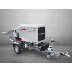 Concreteman - Pompe à béton stationnaire avec moteur Hatz diesel 19 kW et pompe hydraulique à débit fixe