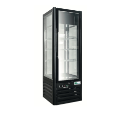 Vitrine réfrigérée de présentation - 4 faces vitrées - 400L - Température +2°C/+8°C - Éclairage LED