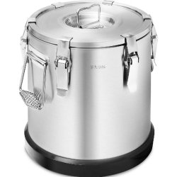 Royal Catering - Royal Catering RC-TFT15 Conteneur isolant Inox Alimentaire Professionnel Traiteur Chaud Froid (15 l, Double paroi isolée, - argenté
