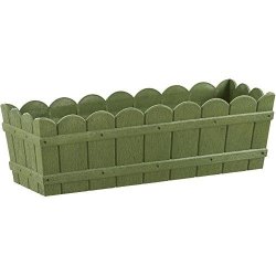 Jardinière EMSA Country - imitation bois authentique - 28 x 28 x 18 cm - Vert - Réf. 515249