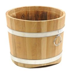 Dehner jardinière en bois - Ø 35 cm - Hauteur 34 cm - Robinier naturel