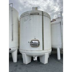 Cuve Sodipia 150 hl - blanche sur pieds, avec niveau gradué, porte inox et équipements intégrés