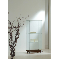 Vitrine d'exposition en verre trempé 6/14VA - Dimensions 60x40x140 cm - Wengé
