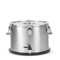 HENDI Conteneur isotherme portable – avec robinet, Profi Line, 20L, Argent, ⌀330x(H)360mm - argenté 710227
