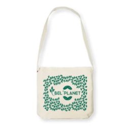 Sac écologique réutilisable - style messager - en coton avec fibres recyclées 165 g/m² - 38H x 43L x 10P cm