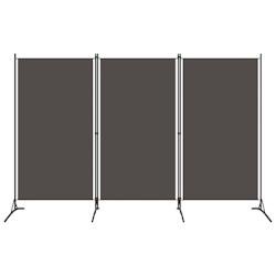 Décoshop26 - Séparateur de pièce cloison 3 panneaux 260 x 180 cm tissu gris et fer DEC030725 - gris 3000258084194