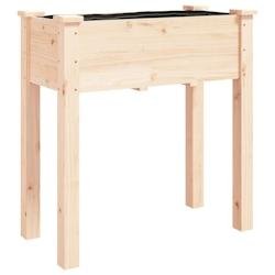Helloshop26 - Jardinière bac lit surélevé plantes fleurs terrasse jardin avec doublure 71 x 37 x 76 cm bois massif de sapin marron 02_0038141 - mar
