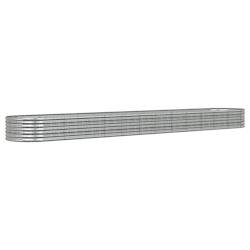 Helloshop26 - Jardinière bac lit surélevé plantes fleurs terrasse jardin de jardin acier enduit de poudre argenté Argent 02_0039707 - argenté aci