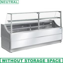 Comptoir vitrine neutre sans réserve orléans plus bandeau blanc 2000x810xh1350 - OL200/A2-NN